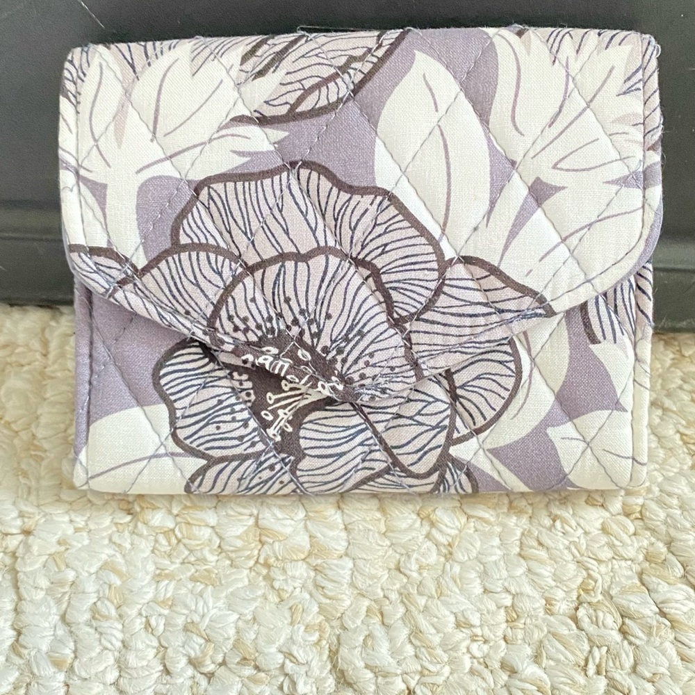 Vera Bradley RFID Mini Trifold Wallet “Moon Shadow Meadow”. NWT